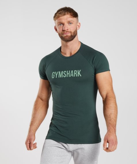 Men's Gymshark Apollo T-Shirts Green | NZ 8IQLOS